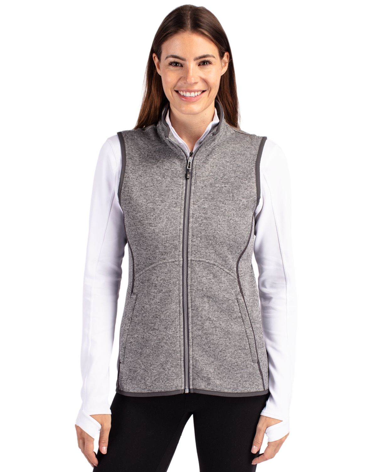Cutter & Buck Mainsail Sweater Knit Womens Full Zip Vest