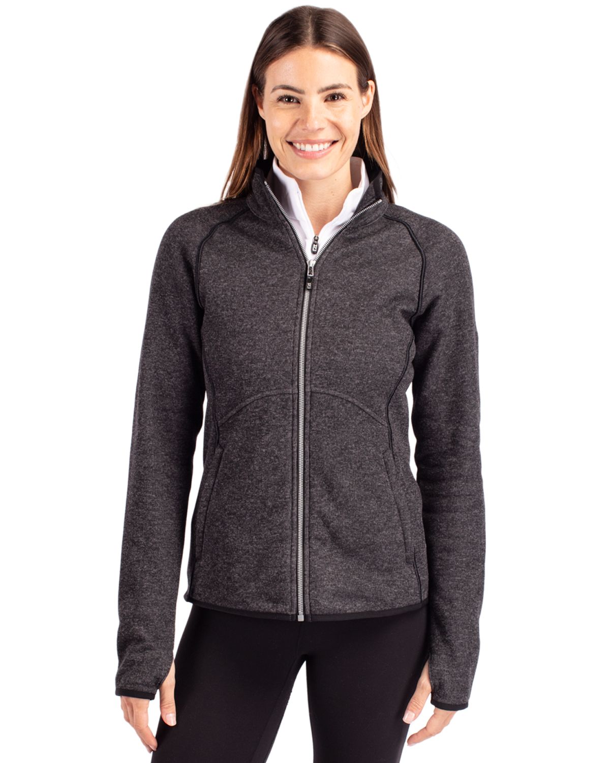 Cutter & Buck® Mainsail Sweater-Knit Womens Full Zip Jacket