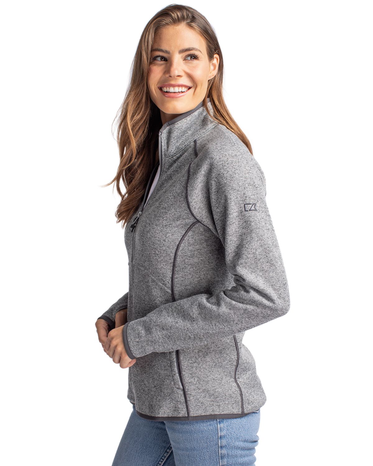 Cutter & Buck® Mainsail Sweater-Knit Womens Full Zip Jacket
