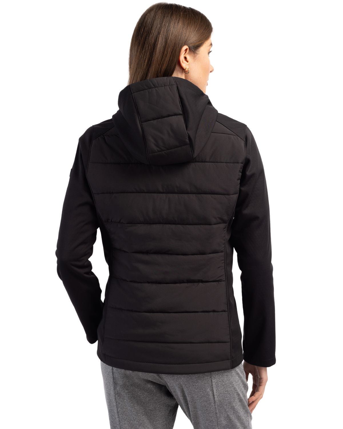 Cutter & Buck® Evoke Hybrid Softshell Recycled Full Zip Womens Hooded Jacket