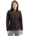Cutter & Buck® Evoke Hybrid Softshell Recycled Full Zip Womens Hooded Jacket