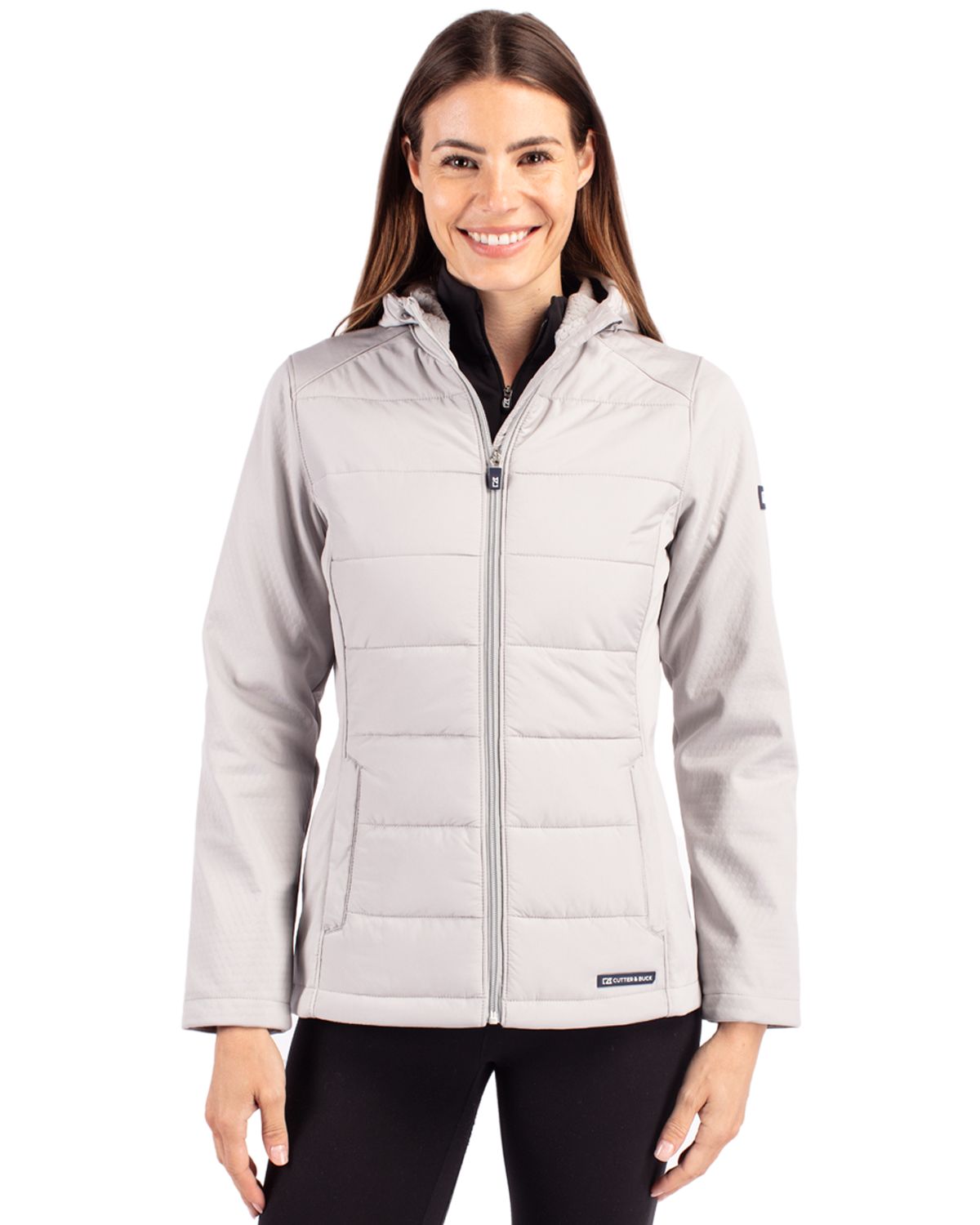 Cutter & Buck® Evoke Hybrid Softshell Recycled Full Zip Womens Hooded Jacket