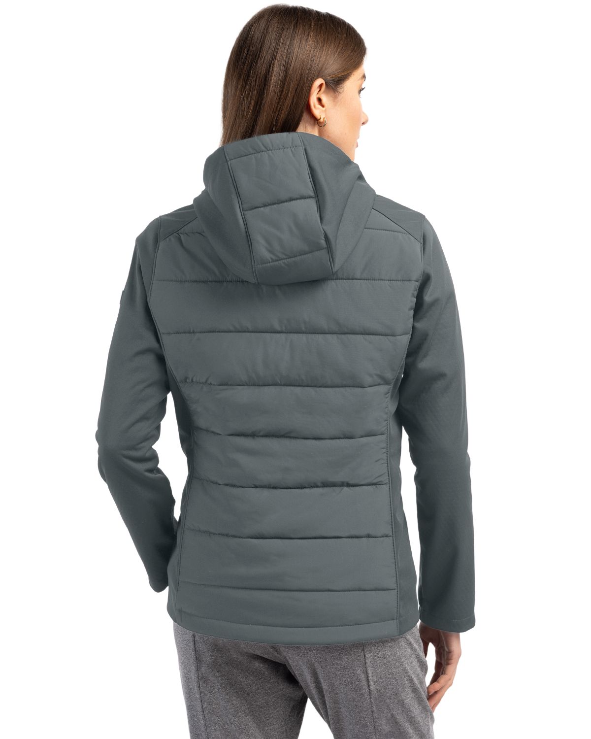 Cutter & Buck® Evoke Hybrid Softshell Recycled Full Zip Womens Hooded Jacket