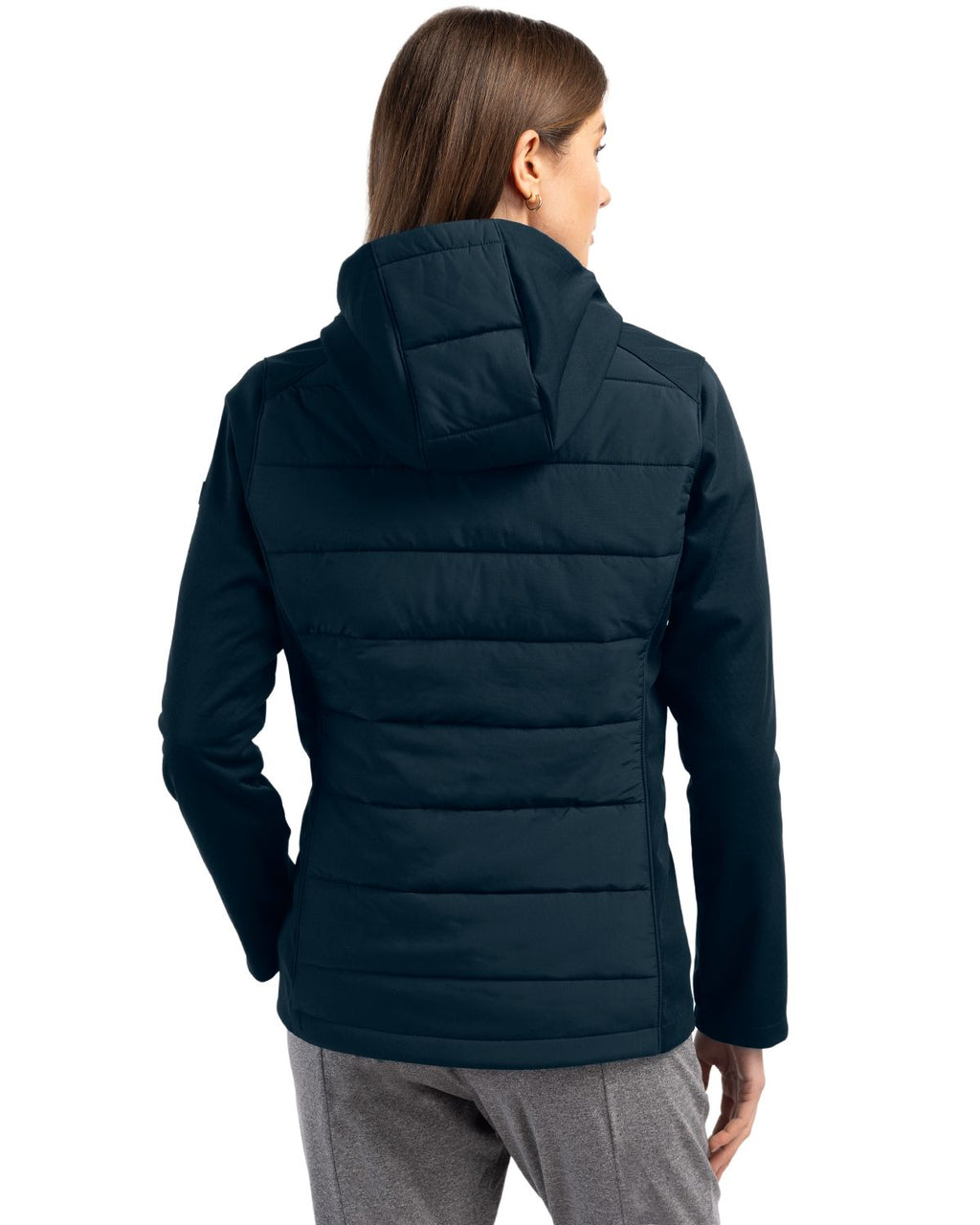Cutter & Buck® Evoke Hybrid Softshell Recycled Full Zip Womens Hooded Jacket