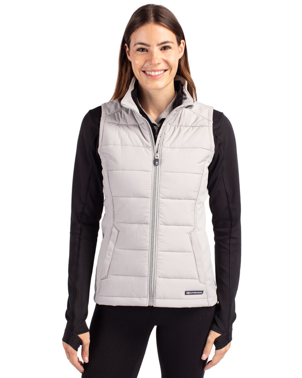 Cutter & Buck® Evoke Hybrid Softshell Recycled Womens Full Zip Vest