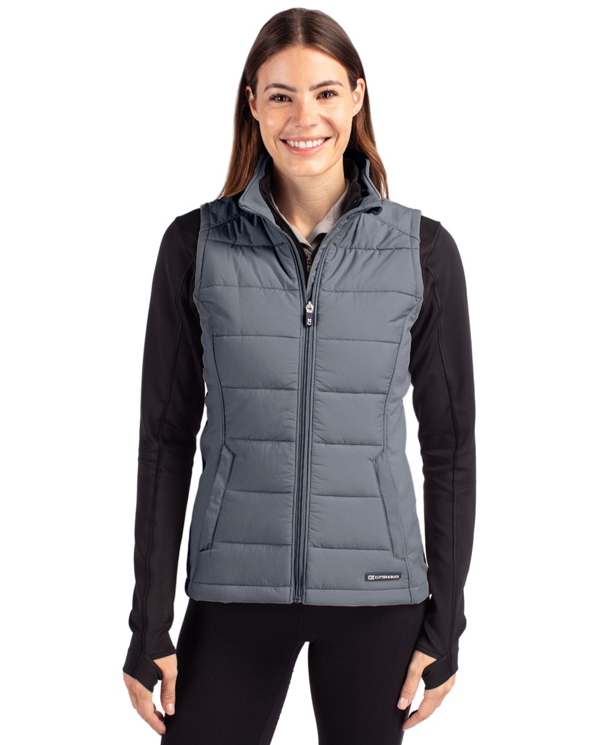 Cutter & Buck® Evoke Hybrid Softshell Recycled Womens Full Zip Vest