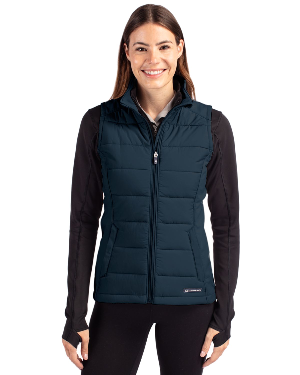 Cutter & Buck® Evoke Hybrid Softshell Recycled Womens Full Zip Vest