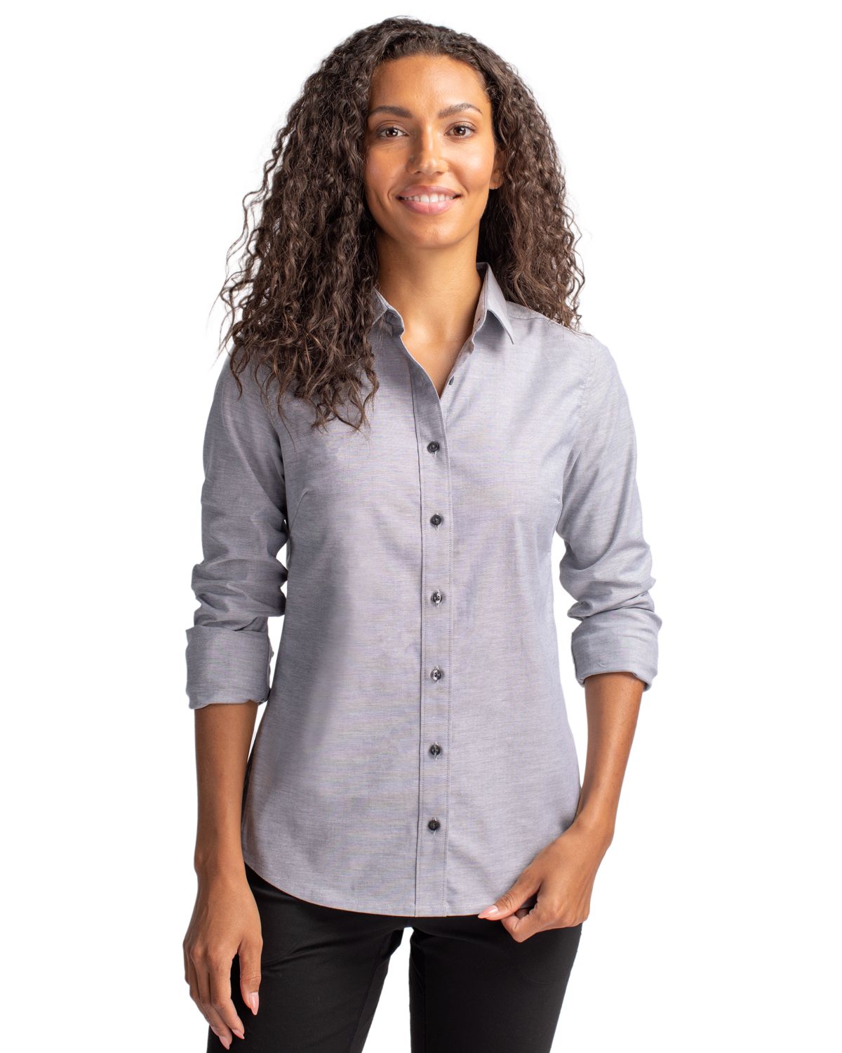 Cutter & Buck® Stretch Oxford Womens Long Sleeve Dress Shirt