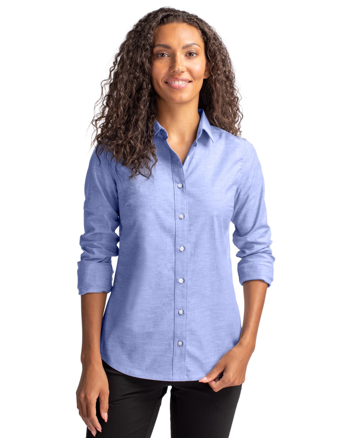 Cutter & Buck® Stretch Oxford Womens Long Sleeve Dress Shirt