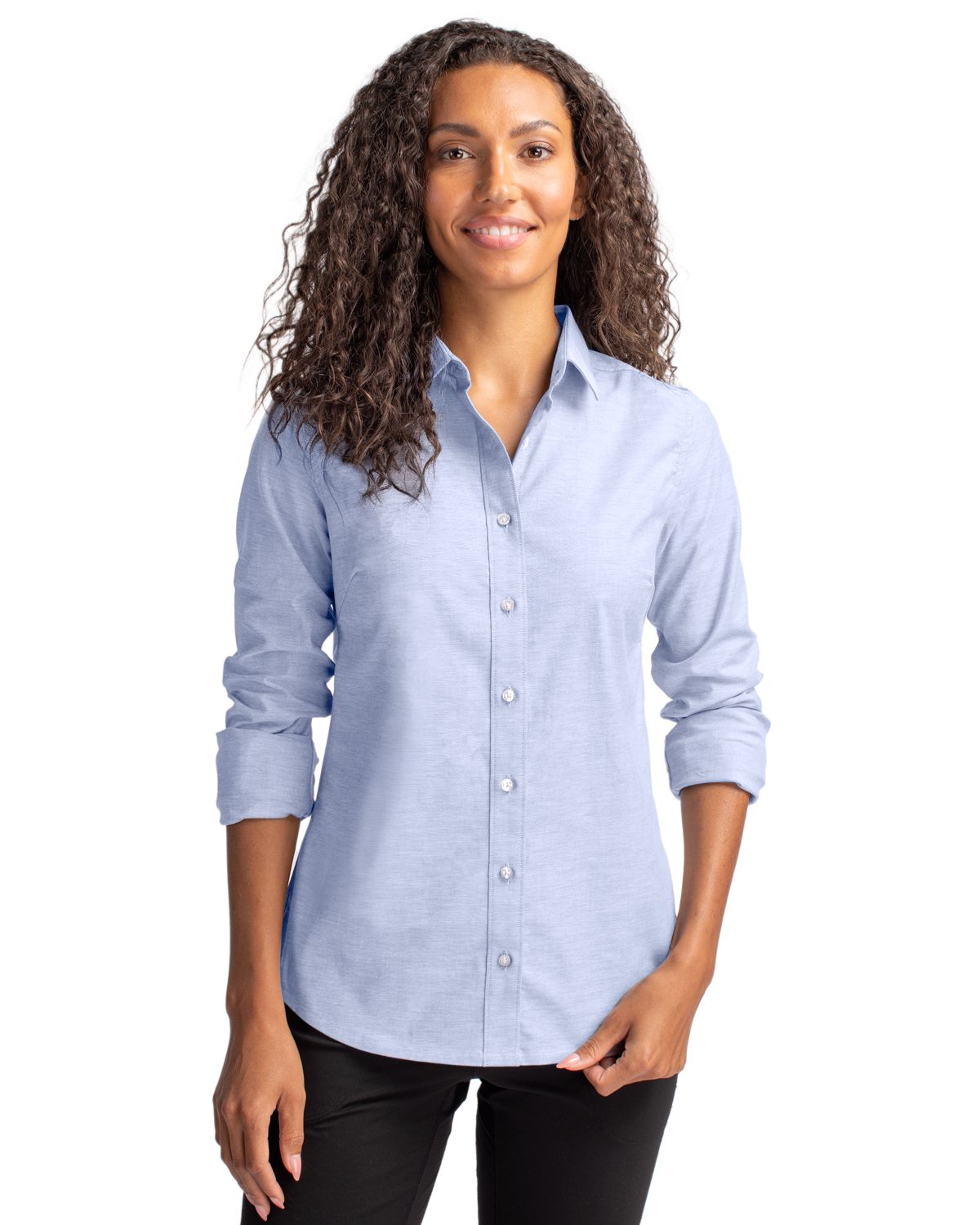 Cutter & Buck® Stretch Oxford Womens Long Sleeve Dress Shirt
