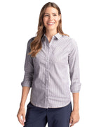 Cutter & Buck® Stretch Oxford Stripe Womens Long Sleeve Dress Shirt