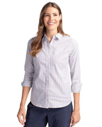 Cutter & Buck® Stretch Oxford Stripe Womens Long Sleeve Dress Shirt