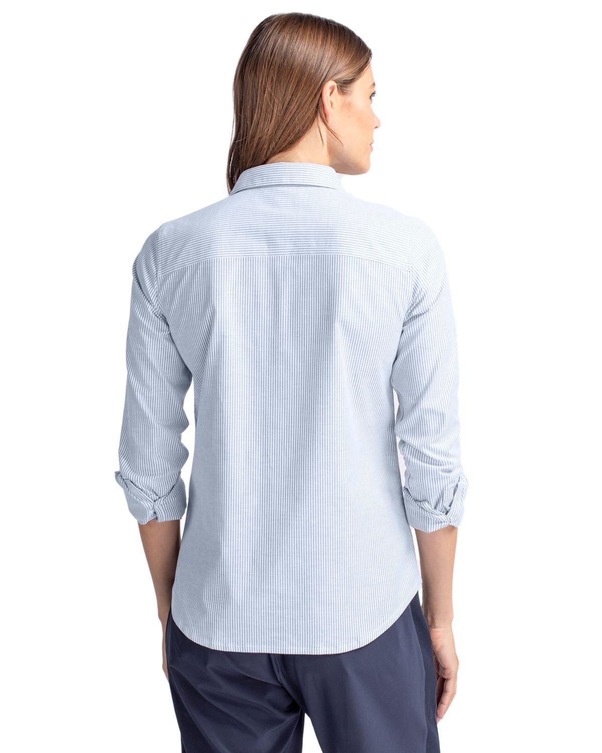Cutter & Buck® Stretch Oxford Stripe Womens Long Sleeve Dress Shirt
