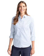 Cutter & Buck® Stretch Oxford Stripe Womens Long Sleeve Dress Shirt