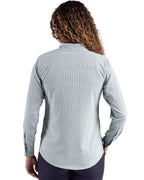 Cutter & Buck® Skyline Epic Confidence Recycled Pinstripe Womens Long Sleeve Dress Shirt
