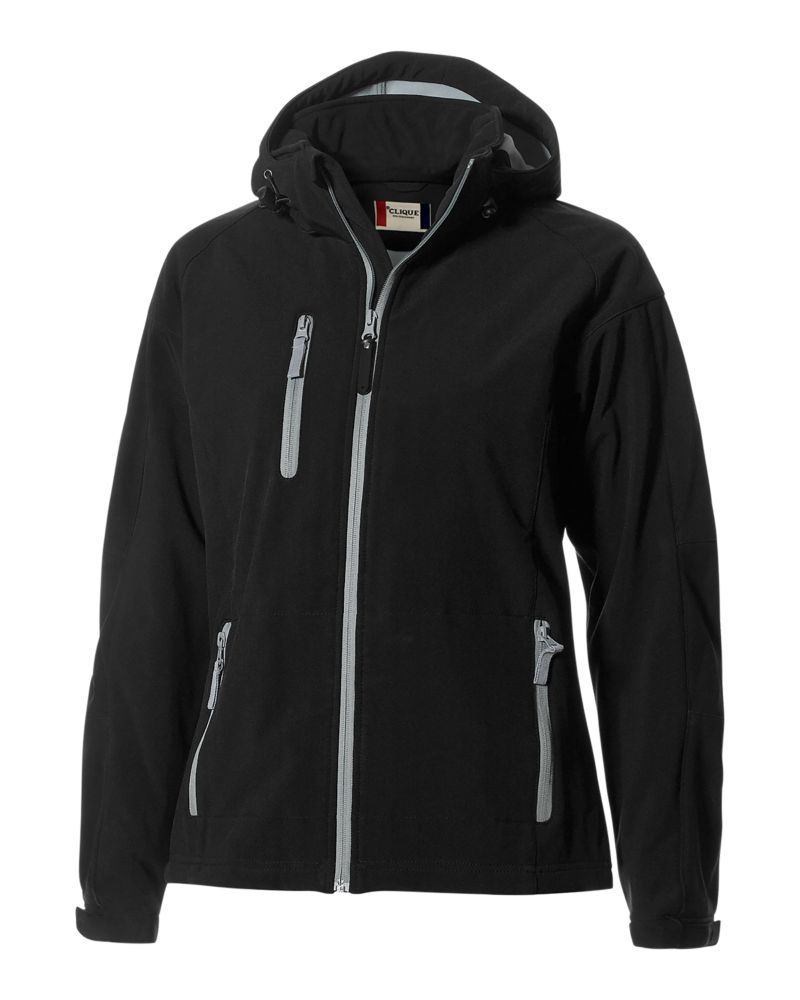 Clique® Serac Stretch Softshell Hooded Full Zip Womens Jacket