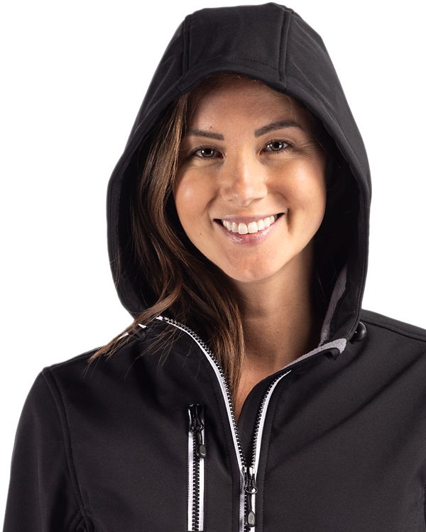 Clique® Telemark Eco Stretch Softshell Full Zip Womens Hooded Jacket