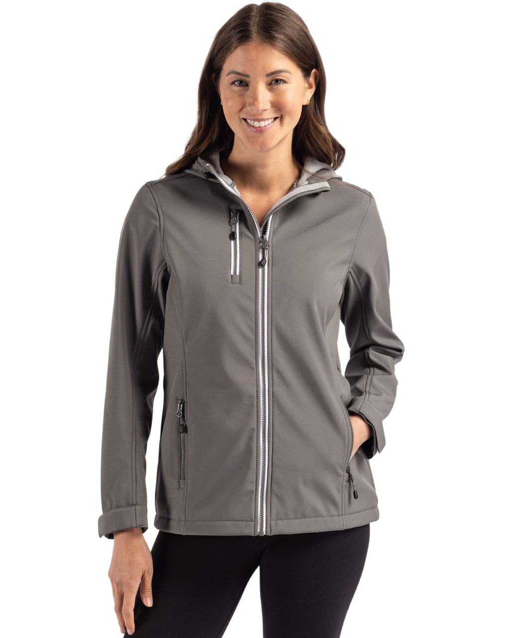 Clique® Telemark Eco Stretch Softshell Full Zip Womens Hooded Jacket