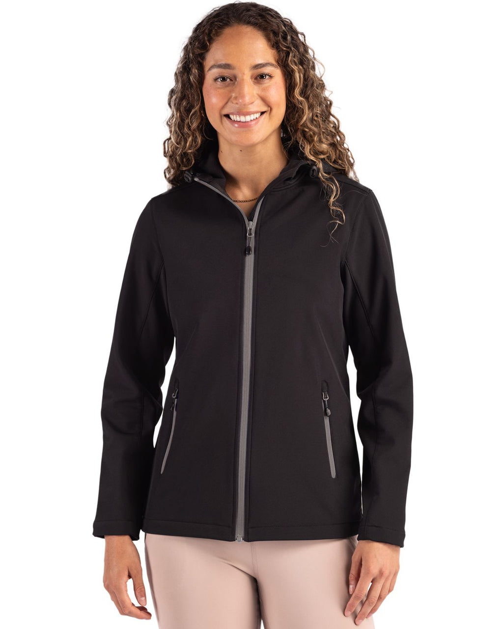 Clique® Tempo Recycled Stretch Softshell Womens Hooded Jacket