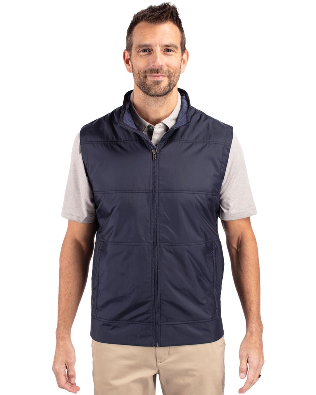 Cutter & Buck® Stealth Hybrid Quilted Mens Big and Tall Windbreaker Vest