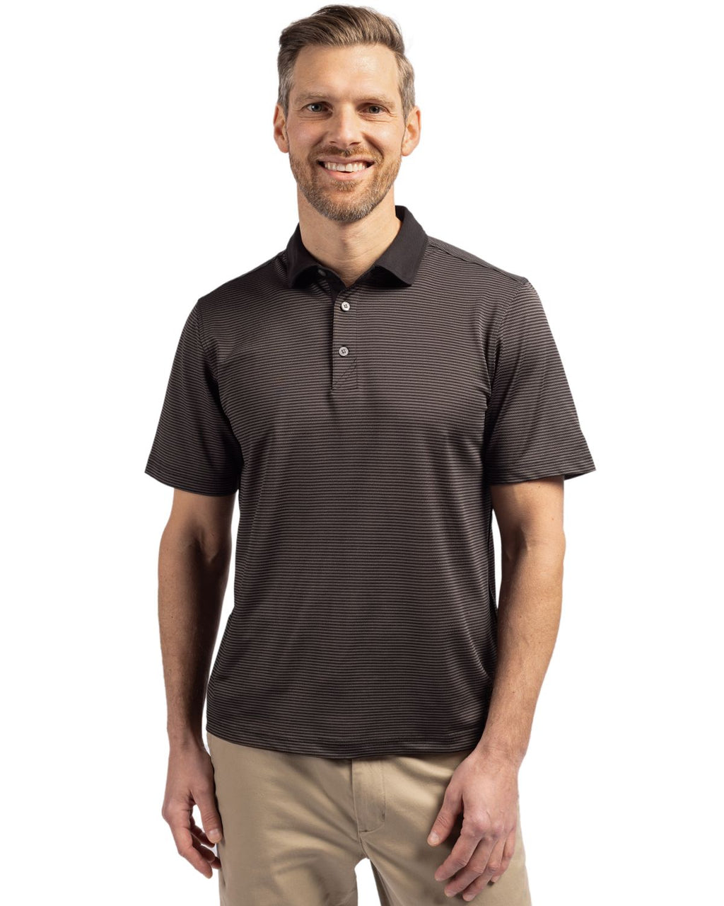 Cutter & Buck® Virtue Eco Pique Micro Stripe Recycled Mens Big & Tall Polo