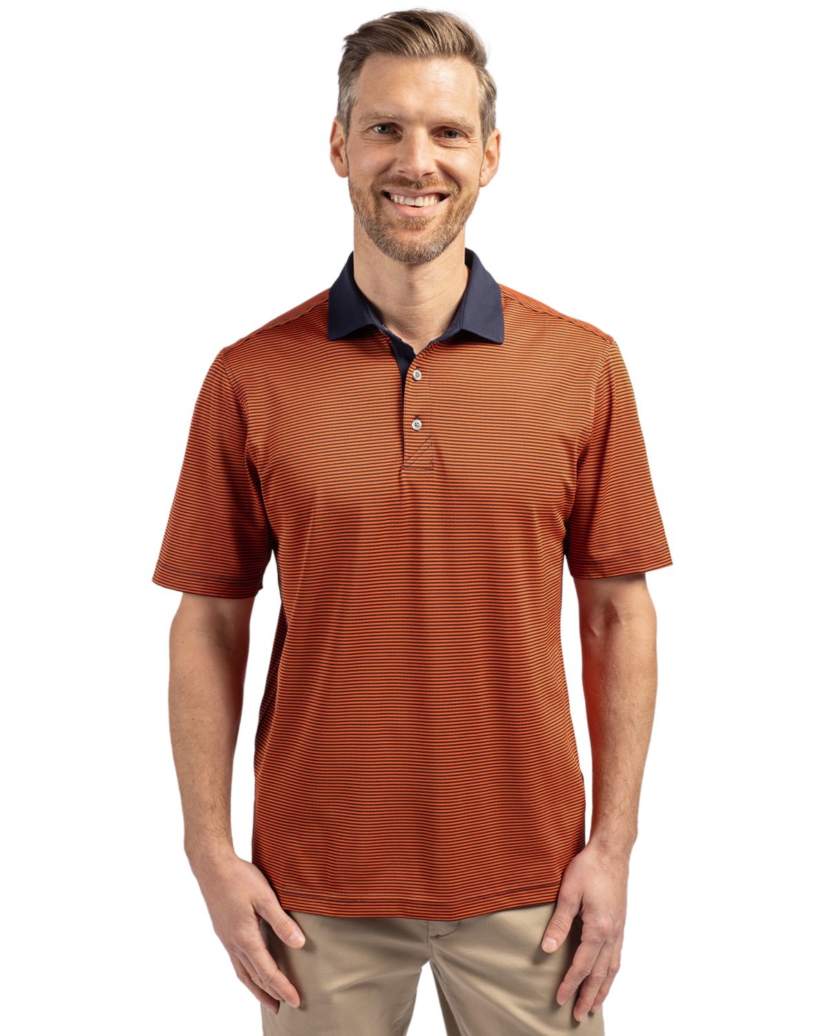 Cutter & Buck® Virtue Eco Pique Micro Stripe Recycled Mens Polo