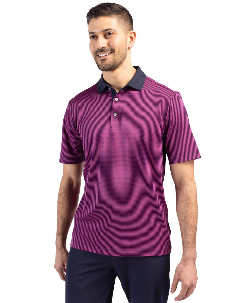 Cutter & Buck® Virtue Eco Pique Micro Stripe Recycled Mens Polo