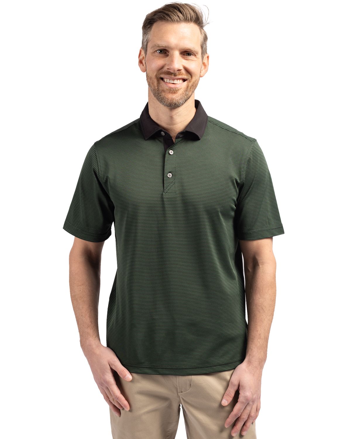 Cutter & Buck® Virtue Eco Pique Micro Stripe Recycled Mens Polo