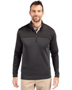 Cutter & Buck® Traverse Stretch Eco Stripe Quarter Zip Mens Pull Over
