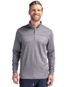 Cutter & Buck® Traverse Stretch Eco Stripe Quarter Zip Mens Pull Over