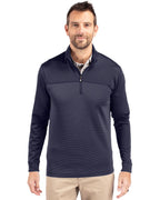 Cutter & Buck® Traverse Stretch Eco Stripe Quarter Zip Mens Pull Over