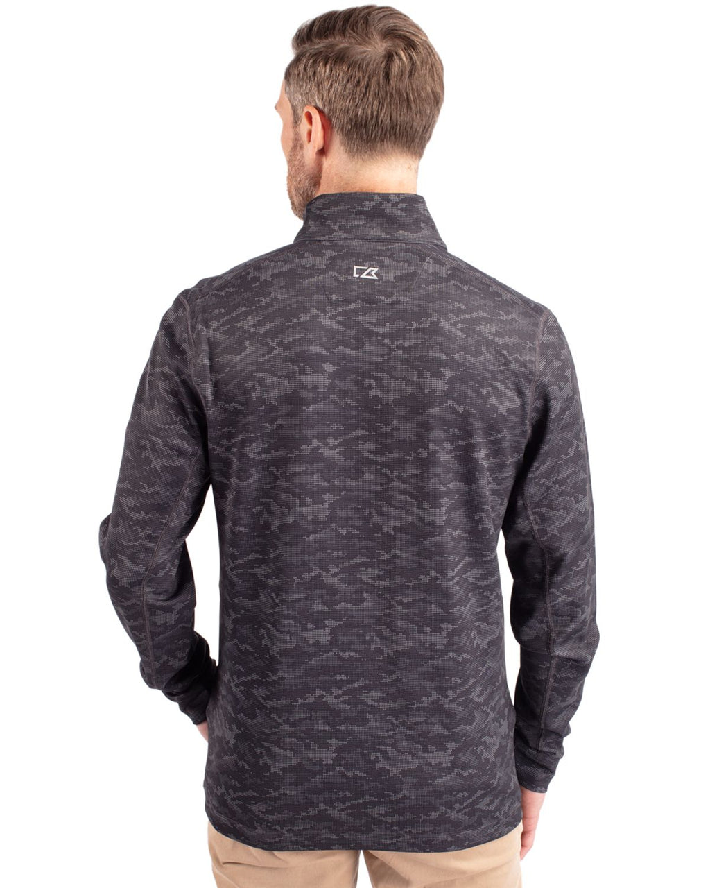 Cutter & Buck® Traverse Stretch Eco Camo Print Quarter Zip Mens Big and Tall Pull Over