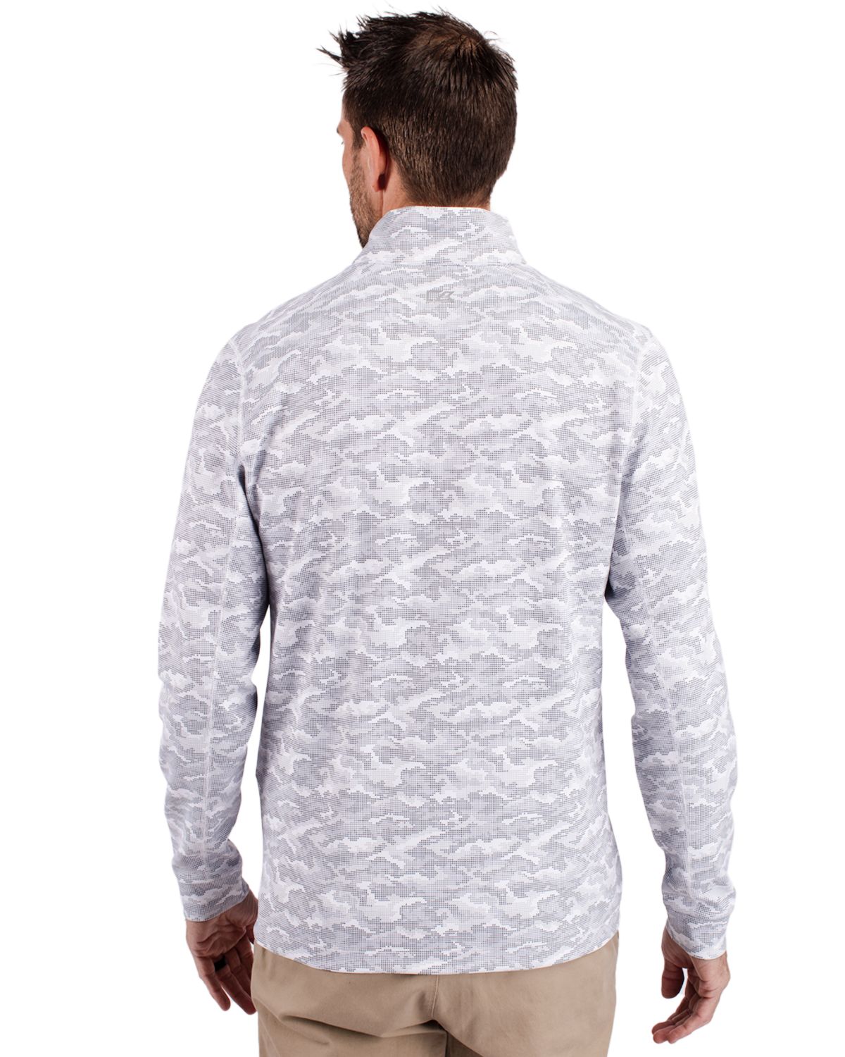 Cutter & Buck® Traverse Stretch Eco Camo Print Quarter Zip Mens Big and Tall Pull Over