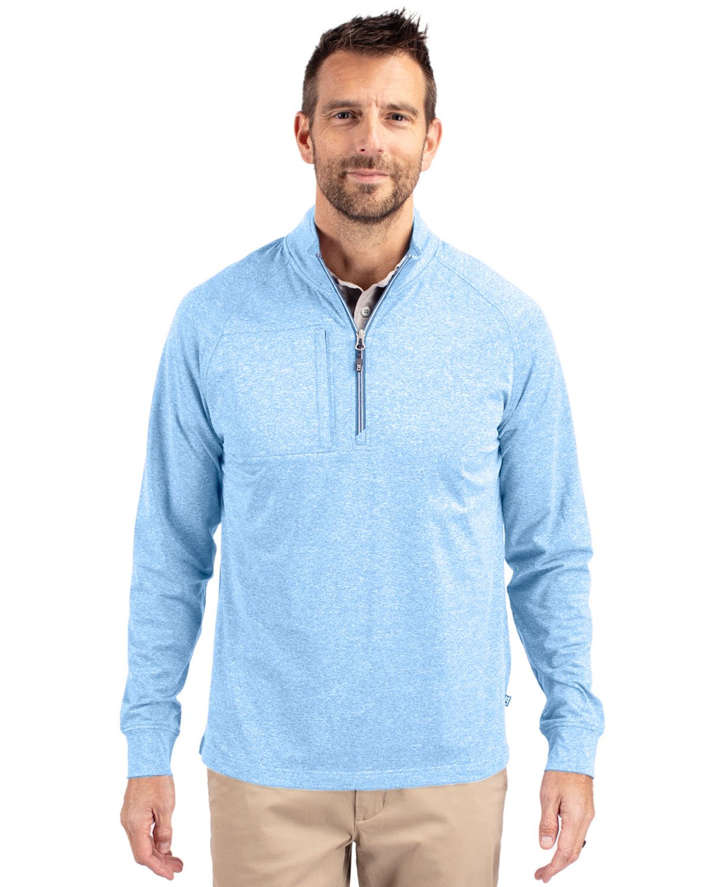 Cutter & Buck® Adapt Eco Knit Heather Mens Quarter Zip Pull Over