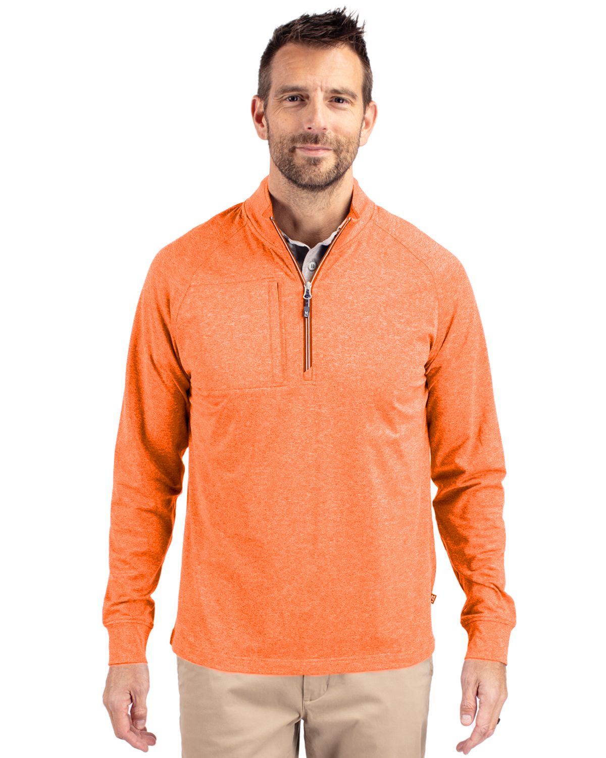 Cutter & Buck® Adapt Eco Knit Heather Mens Quarter Zip Pull Over