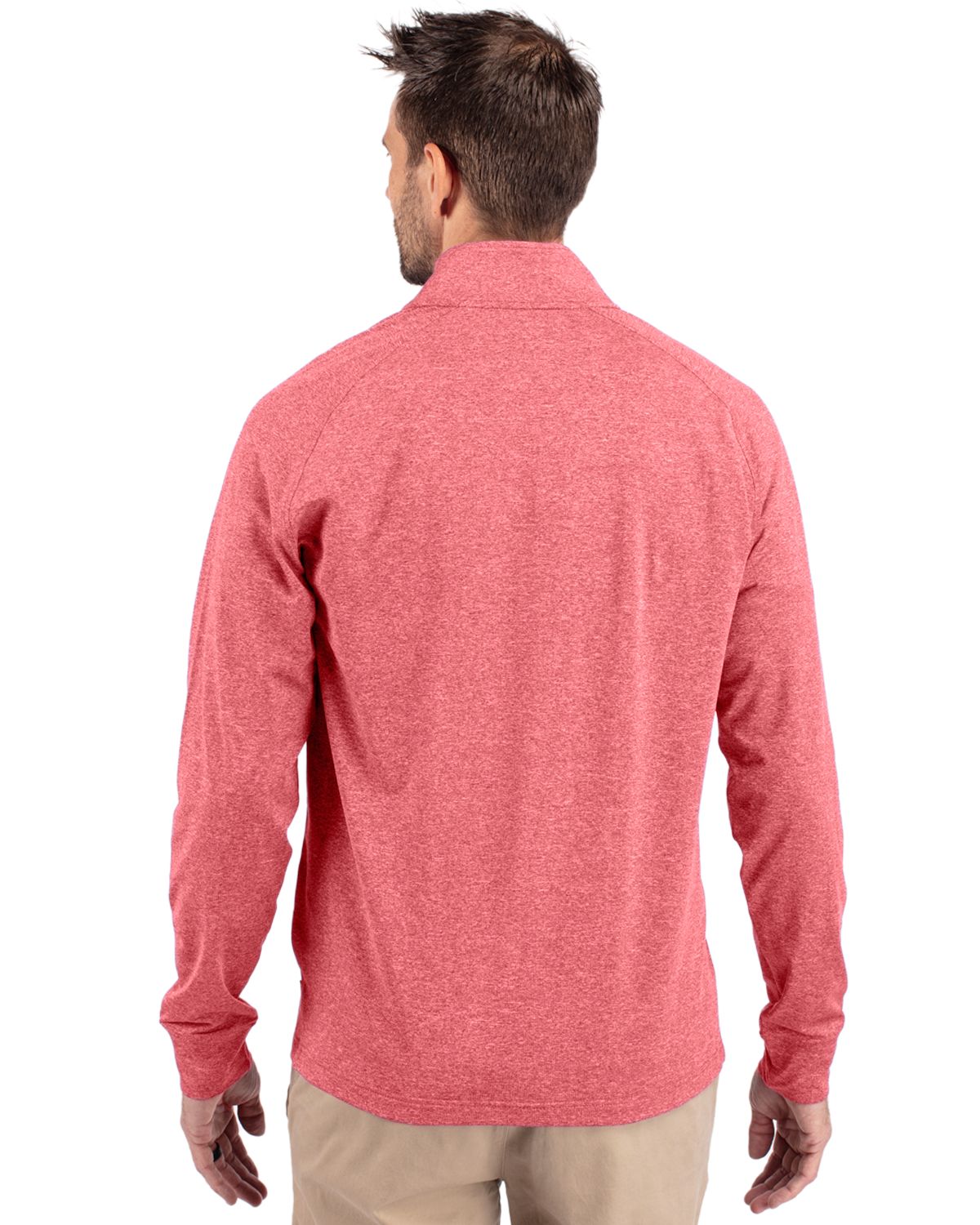 Cutter & Buck® Adapt Eco Knit Heather Mens Big & Tall Quarter Zip Pull Over