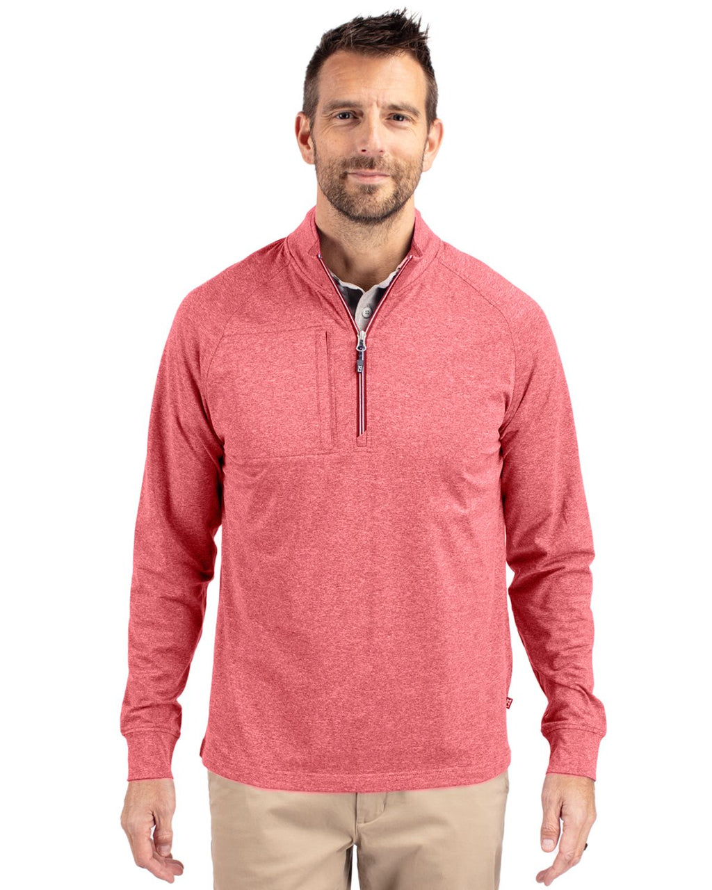 Cutter & Buck® Adapt Eco Knit Heather Mens Quarter Zip Pull Over