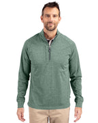 Cutter & Buck® Adapt Eco Knit Heather Mens Quarter Zip Pull Over