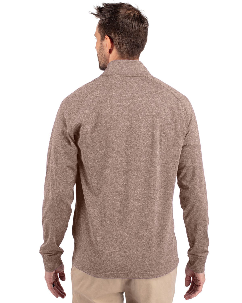 Cutter & Buck® Adapt Eco Knit Heather Mens Quarter Zip Pull Over