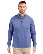Cutter & Buck® Adapt Eco Knit Heather Mens Big & Tall Quarter Zip Pull Over