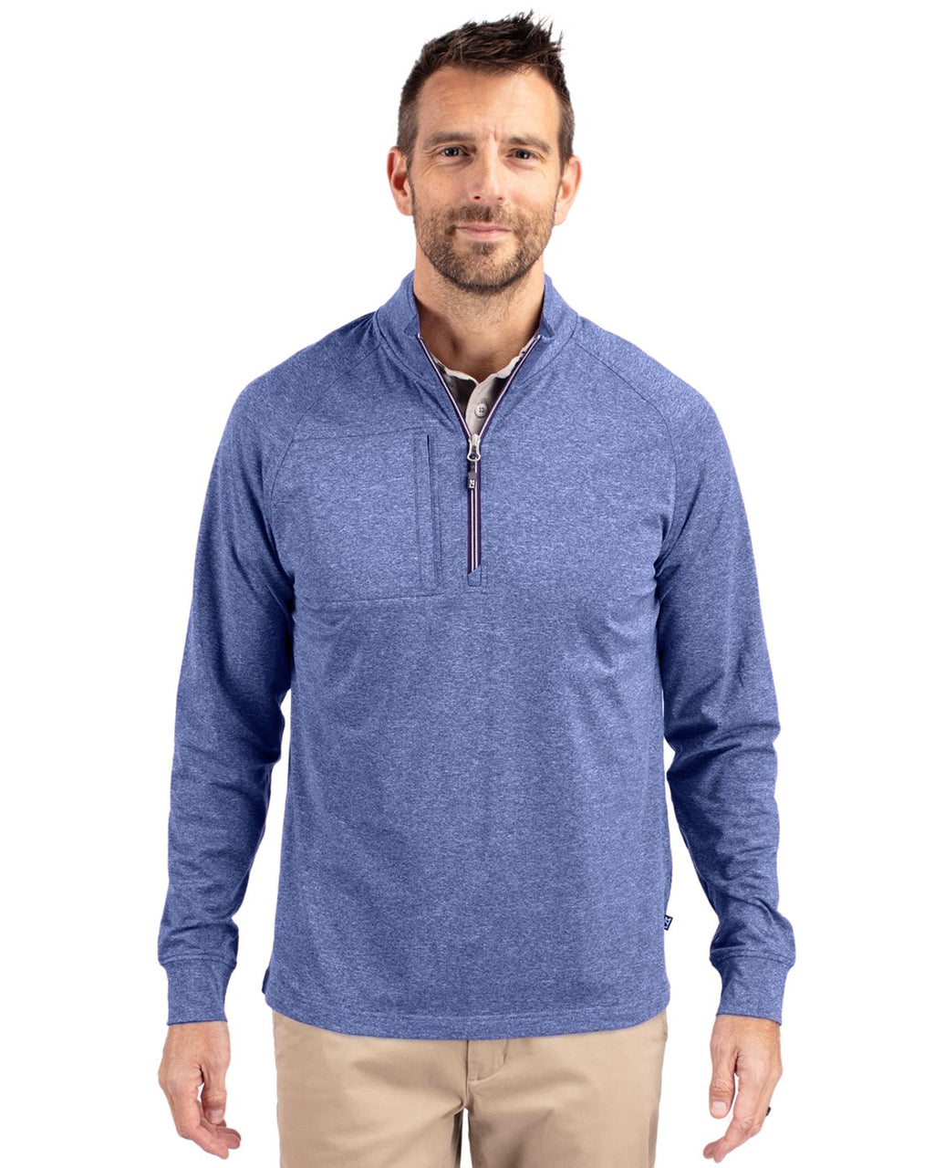 Cutter & Buck® Adapt Eco Knit Heather Mens Quarter Zip Pull Over