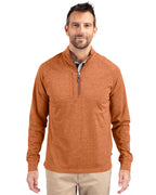 Cutter & Buck® Adapt Eco Knit Heather Mens Quarter Zip Pull Over