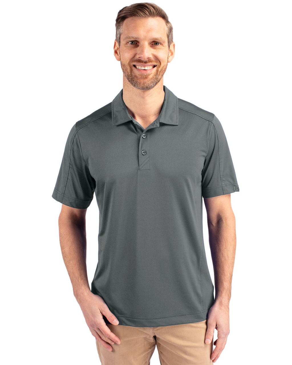 Cutter & Buck® Prospect Eco Textured Stretch Recycled Mens Short Sleeve Polo