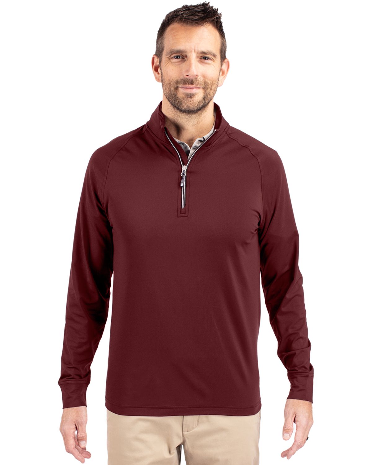 Cutter & Buck® Adapt Eco Knit Stretch Recycled Mens Quarter Zip Pull Over
