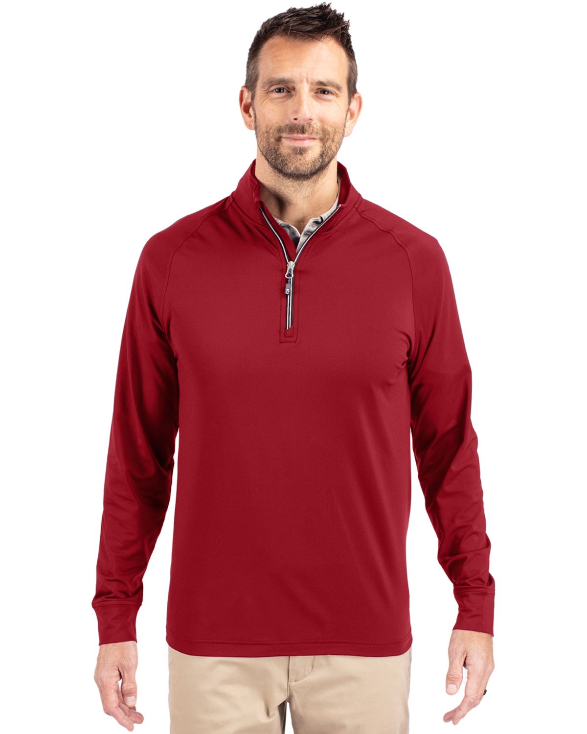 Cutter & Buck® Adapt Eco Knit Stretch Recycled Mens Quarter Zip Pull Over