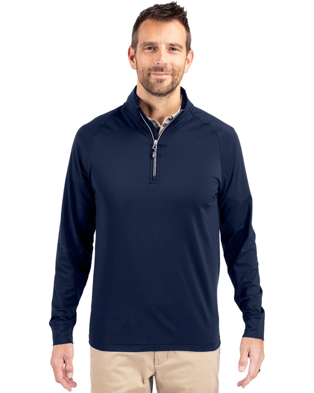 Cutter & Buck® Adapt Eco Knit Stretch Recycled Mens Big and Tall Quarter Zip Pull Over