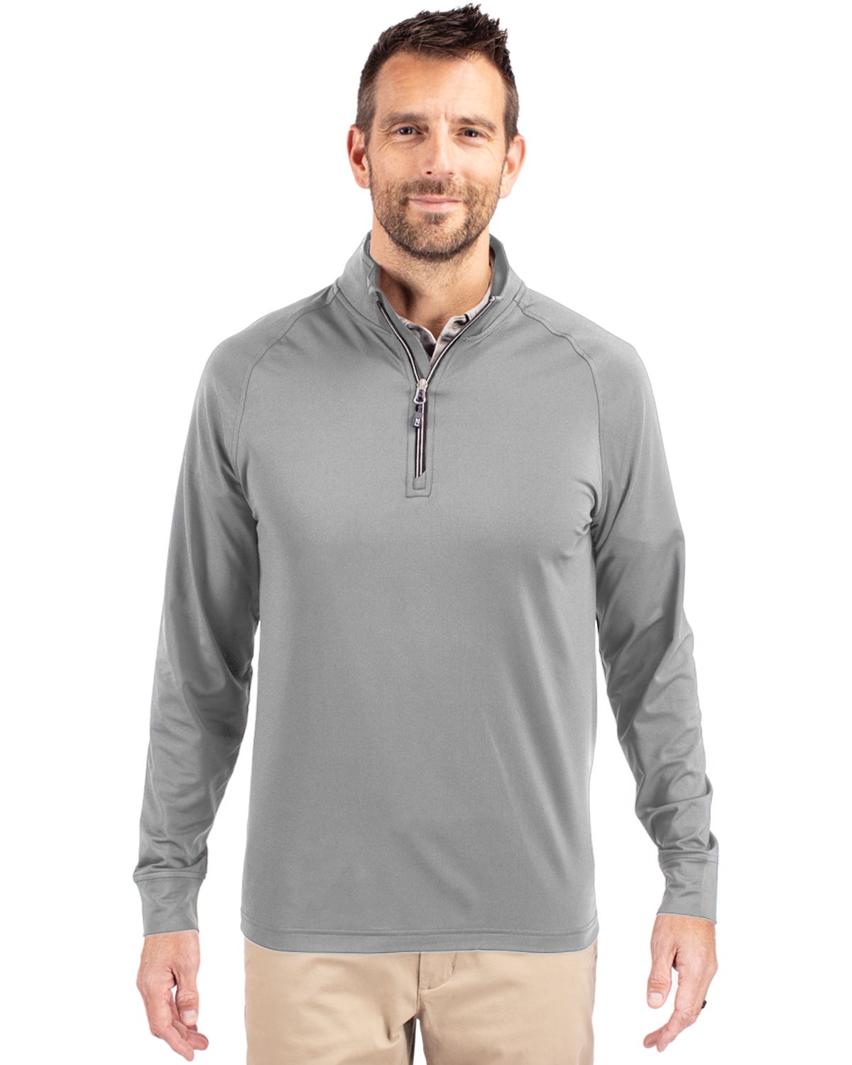 Cutter & Buck® Adapt Eco Knit Stretch Recycled Mens Quarter Zip Pull Over