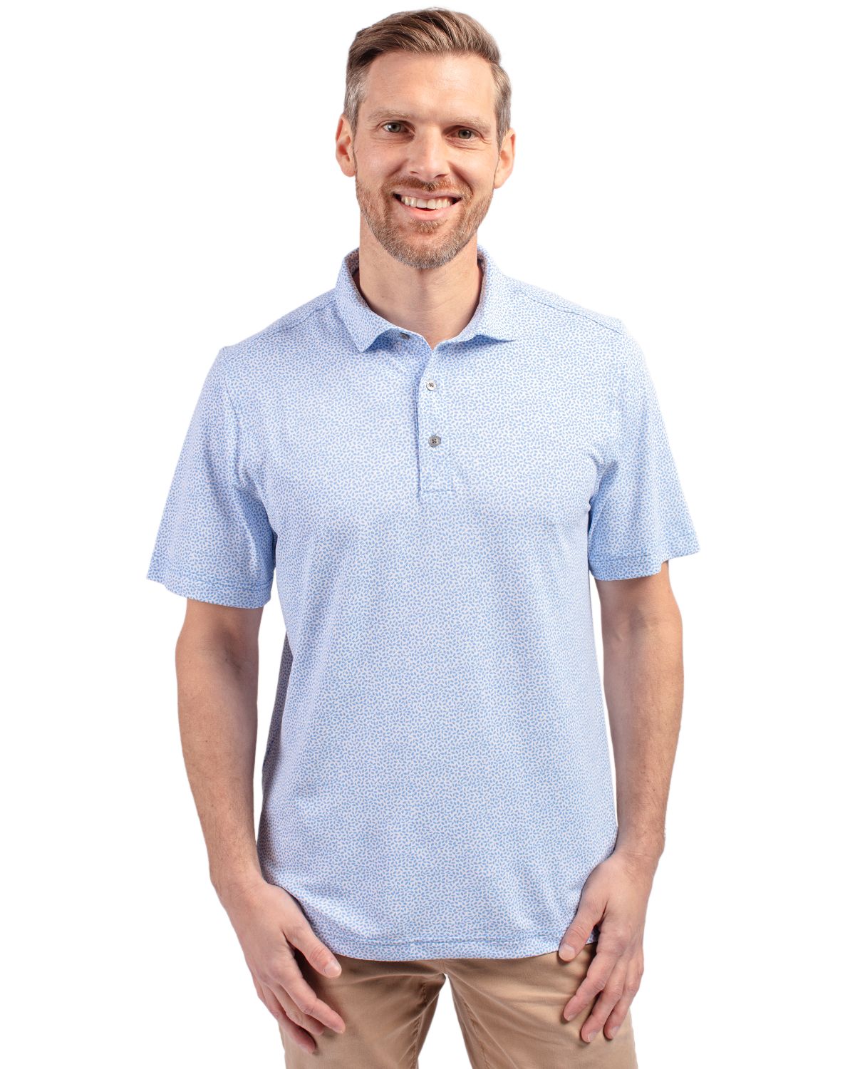 Cutter & Buck® Virtue Eco Pique Botanical Print Recycled Mens Polo