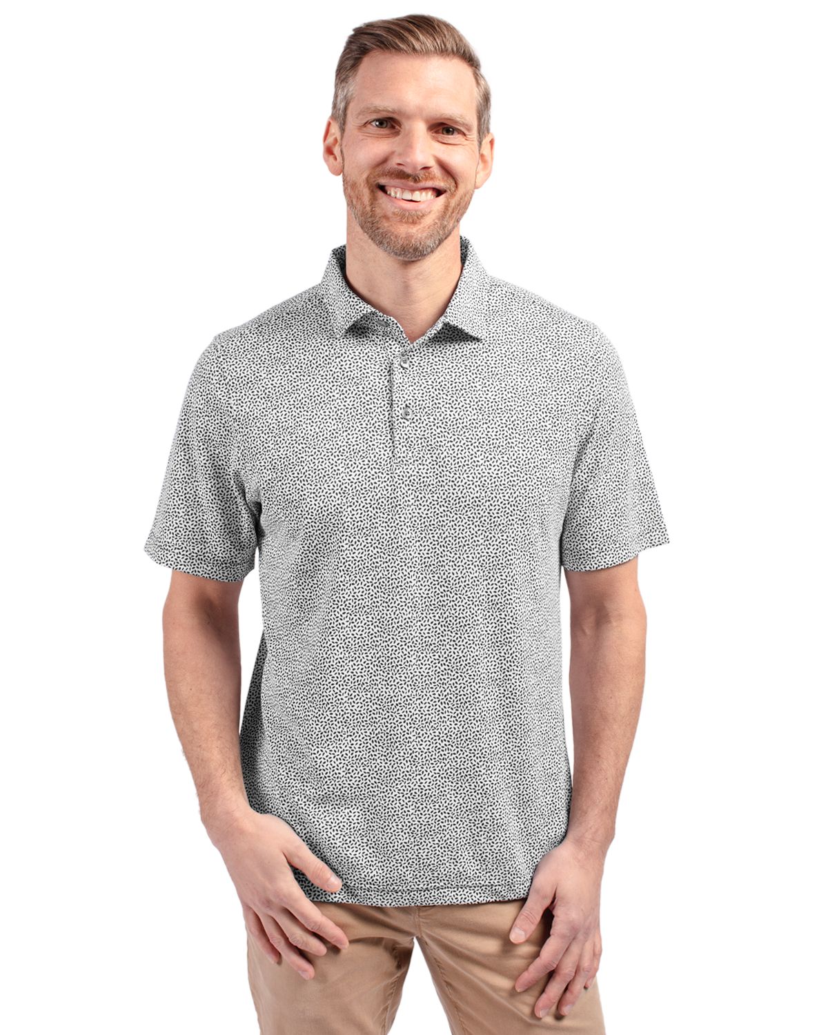 Cutter & Buck® Virtue Eco Pique Botanical Print Recycled Mens Polo