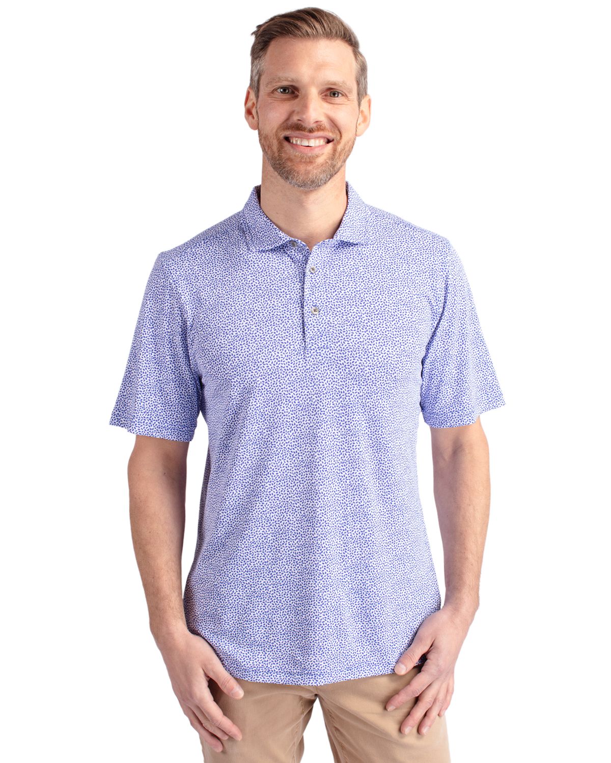 Cutter & Buck® Virtue Eco Pique Botanical Print Recycled Mens Polo